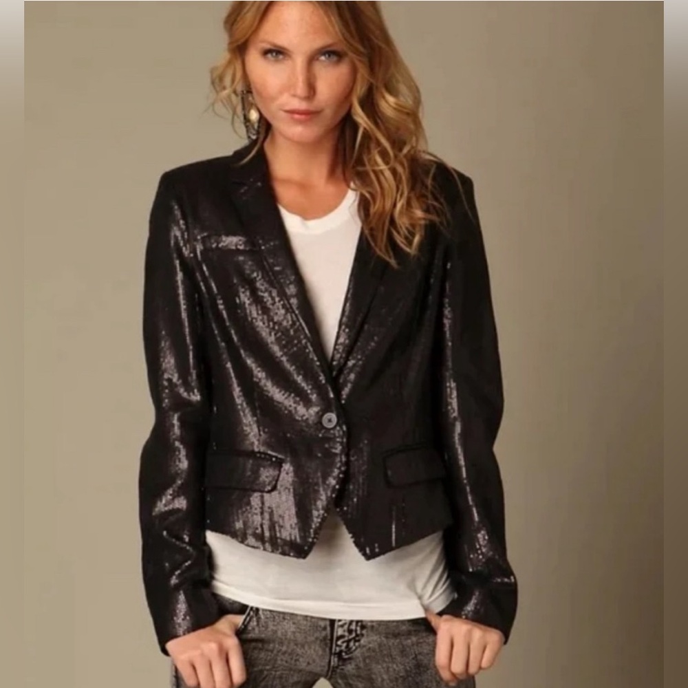 Free People black sequin jacket